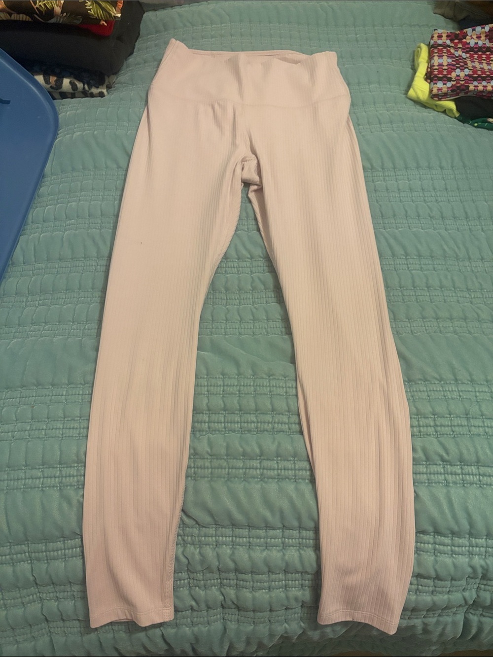 Women’s Ribbed High-Waist Leggings - Light Pink